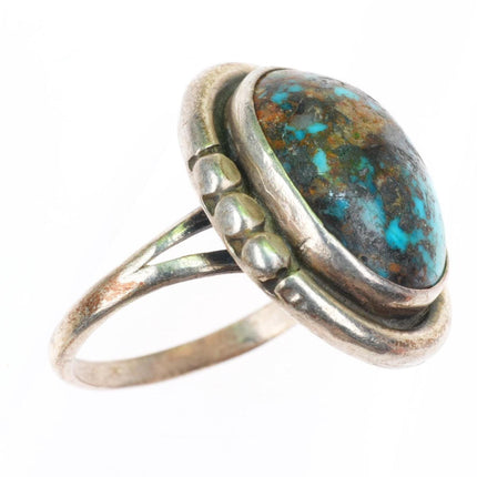 sz6.25 vintage Navajo sterling silver ring with nice turquoise