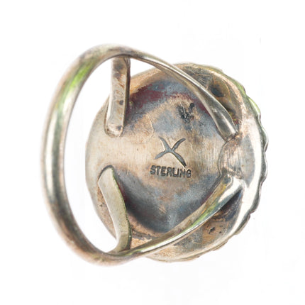 sz7.75 vintage Bird's Eye Kingman turquoise Navajo sterling silver ring