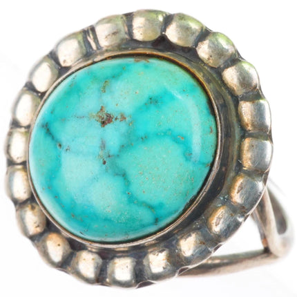 sz7.75 vintage Bird's Eye Kingman turquoise Navajo sterling silver ring