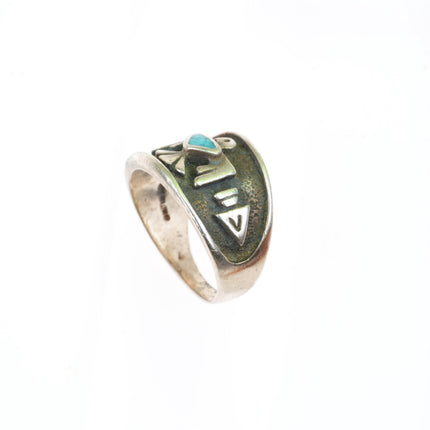 sz5.5 vintage Fred Harvey southwest sterling silver turquoise thunderbird ring