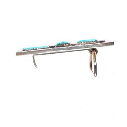 1.75" vintage Navajo sterling silver rattlesnake belt buckle with turquoise