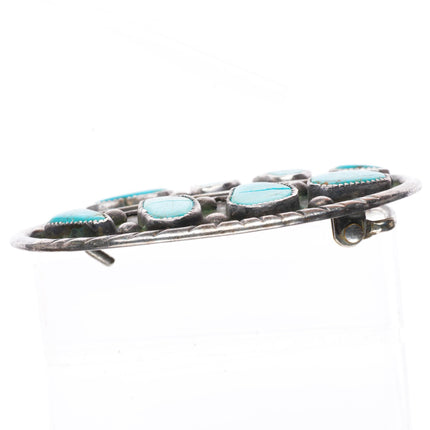 2" Vintage Navajo sterling silver turquoise long feather belt buckle