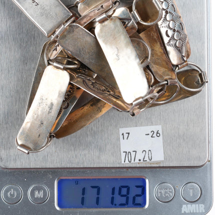 43.5" Larry Sandoval Navajo sterling silver rectangle link concho belt