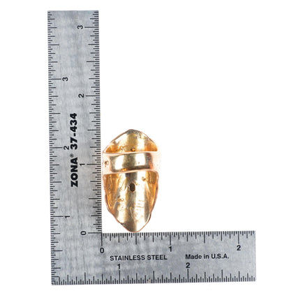 sz7 Large vintage 14k yellow gold brutalist southwestern opal ring