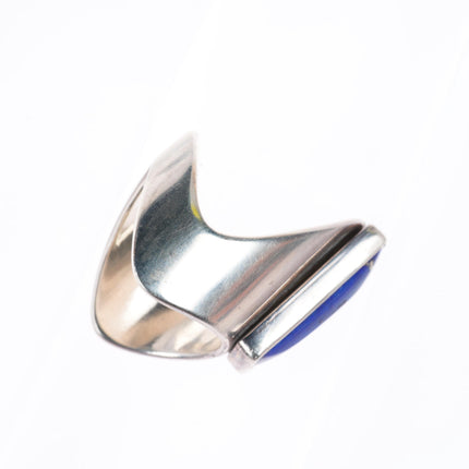 sz7 Sam Lovato Santo Domingo sterling silver lapis lazuli modernist ring