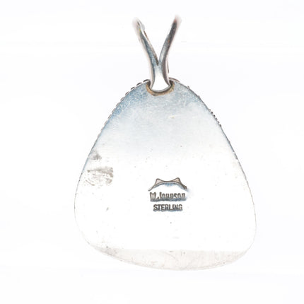 W Johnson Navajo sterling silver high grade turquoise necklace pendant
