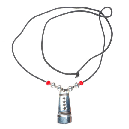 Cippy Crazy Horse Cochiti pueblo sterling silver beaded pendant necklace
