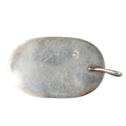Vintage Native American sterling silver feather pendant with turquoise