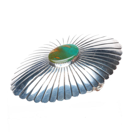 1.75" vintage B Yazzie Navajo sterling silver Royston turquoise belt buckle