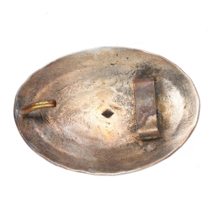 0.75" c1940-50's vintage Navajo deep stamped sterling silver belt buckle