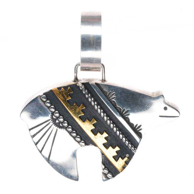 Tommy Singer Navajo sterling silver bear pendant