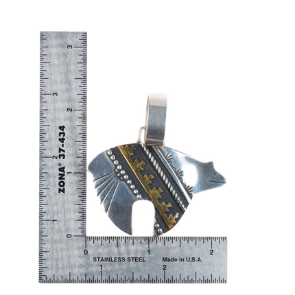 Tommy Singer Navajo sterling silver bear pendant