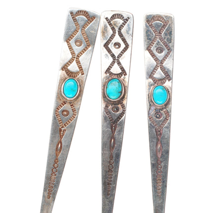 UITA-6 United Indian Traders Assn Navajo sterling silver turquoise spoons (3)