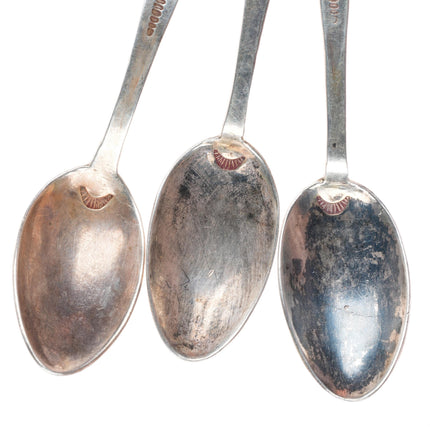 UITA-6 United Indian Traders Assn Navajo sterling silver turquoise spoons (3)