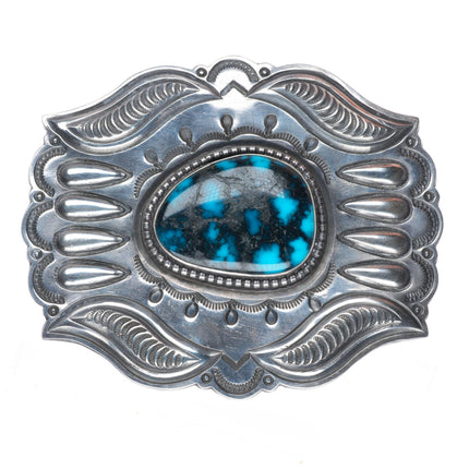 1.25" Harry Morgan Navajo sterling silver high grade turquoise belt buckle