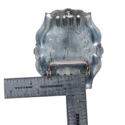 1.25" Harry Morgan Navajo sterling silver high grade turquoise belt buckle