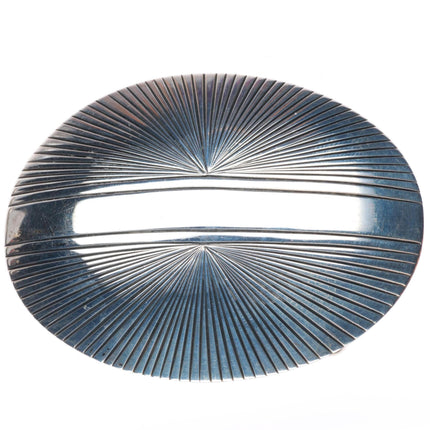 1.25" Uncle Sam W Navajo sterling silver oval vintage belt buckle
