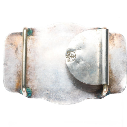 1.5" Vintage Diablo sterling silver US Dollar hand engraved belt buckle