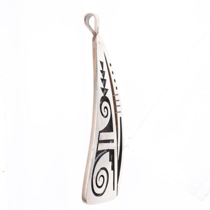 Duane Tawahongva Hopi overlay pendant with open center sterling silver