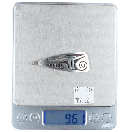 Duane Tawahongva Hopi overlay pendant with open center sterling silver