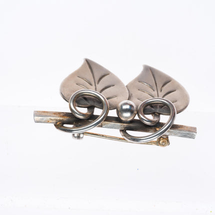 Alphonse La Paglia - Georg Jensen sterling silver art deco leaf pin/brooch