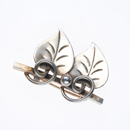 Alphonse La Paglia - Georg Jensen sterling silver art deco leaf pin/brooch