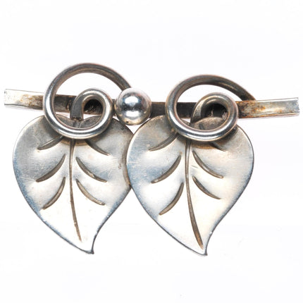 Alphonse La Paglia - Georg Jensen sterling silver art deco leaf pin/brooch