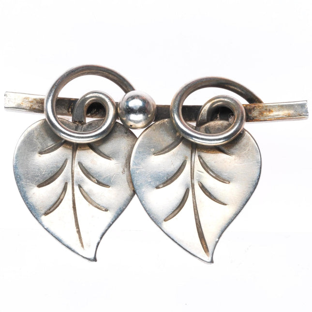 Alphonse La Paglia - Georg Jensen sterling silver art deco leaf pin/brooch