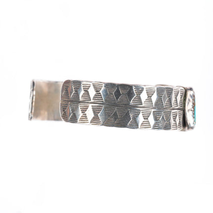 6.25" Helen Harrison Navajo sterling silver cuff bracelet - high grade turquoise