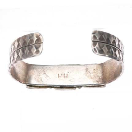 6.25" Helen Harrison Navajo sterling silver cuff bracelet - high grade turquoise