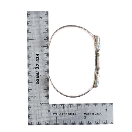 6.25" Helen Harrison Navajo sterling silver cuff bracelet - high grade turquoise