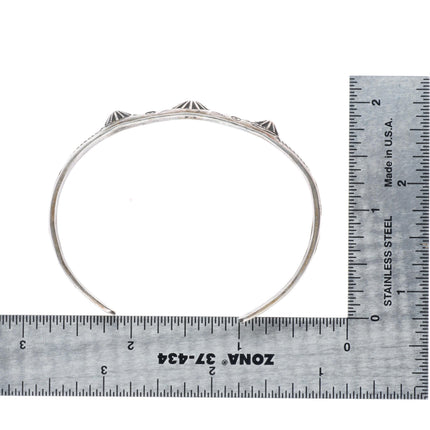 6.7" 1930's Navajo hand stamped sterling silver Fred Harvey cuff bracelet