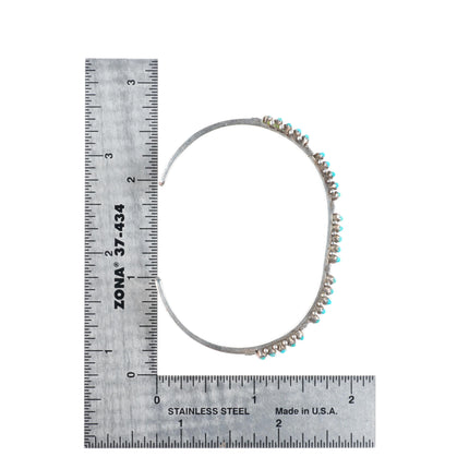 6.2" Stephen Haloo Zuni sterling silver snake eye turquoise cuff bracelet