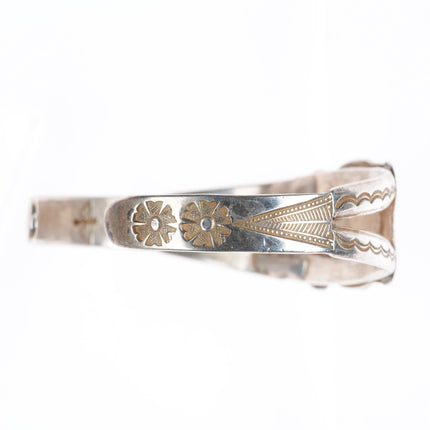 6.25" 1930's Ike Wilson Navajo sterling silver cuff bracelet with nice turquoise