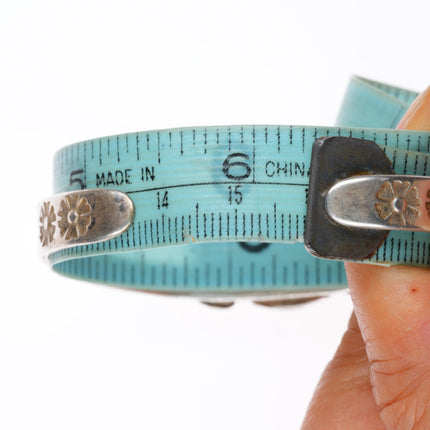 6.25" 1930's Ike Wilson Navajo sterling silver cuff bracelet with nice turquoise