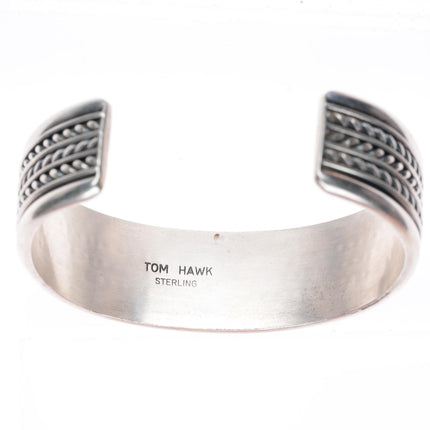 6.6" Tom Hawk Navajo sterling silver twisted wire sturdy cuff bracelet