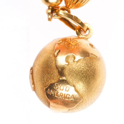 7.5" Vintage 18k Yellow Gold Leaning tower of Pisa, Amphora, charm bracelet