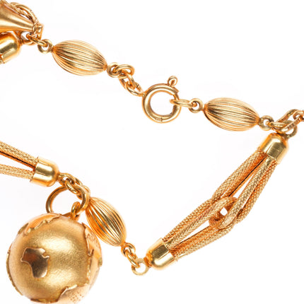 7.5" Vintage 18k Yellow Gold Leaning tower of Pisa, Amphora, charm bracelet