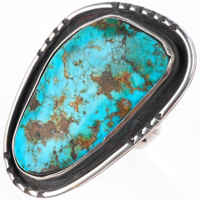 sz10.5 Mark Chee (1914-1981) Navajo sterling silver turquoise large ring