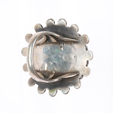 sz8.5 c1930-40's big vintage Zuni sterling silver snake eye turquoise ring