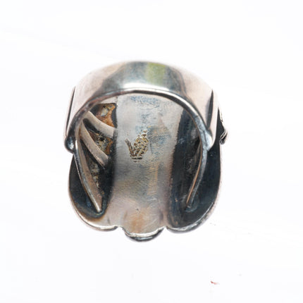 sz8.5 Allen Pooyouma Hopi big vintage sterling silver and turquoise ring