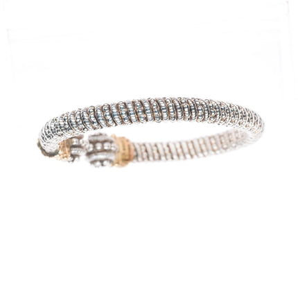 6.4" Alwand Vahan 14k yellow gold Sterling silver 6mm beaded ends bracelet