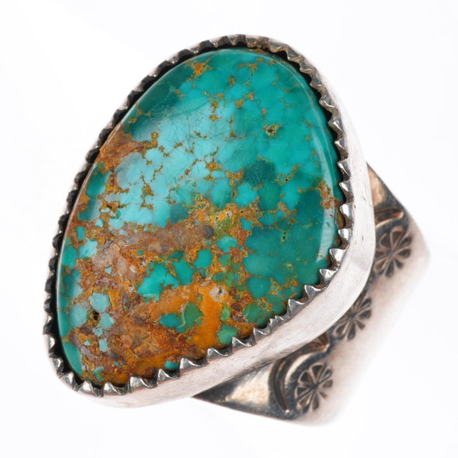 sz12 Rayna Platero Secatero Navajo sterling silver waterweb turquoise ring