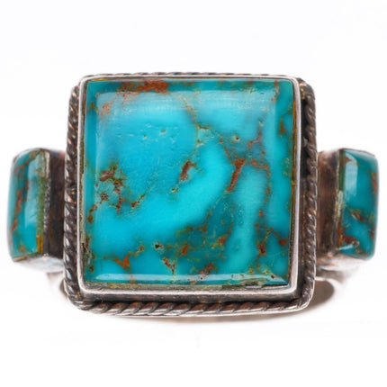 sz11 Vintage Navajo sterling silver high grade turquoise Royal Blue ring