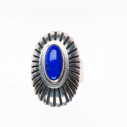 sz7 David Lister Navajo modernist sterling silver Lapis Lazuli ring