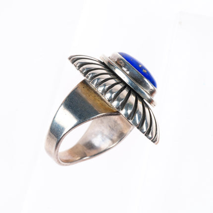 sz7 David Lister Navajo modernist sterling silver Lapis Lazuli ring