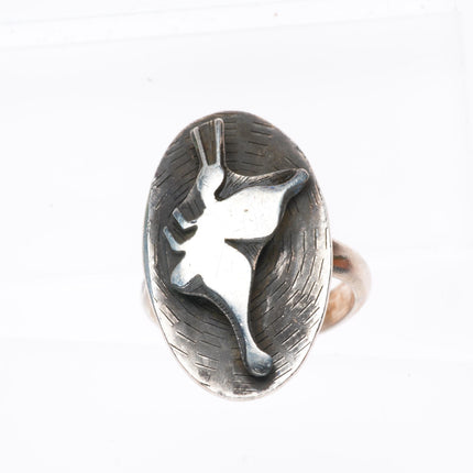 sz8.75 Vintage 1976 Hopi Modernist sterling silver butterfly ring