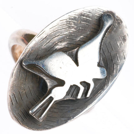 sz8.75 Vintage 1976 Hopi Modernist sterling silver butterfly ring