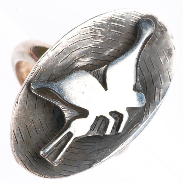 sz8.75 Vintage 1976 Hopi Modernist sterling silver butterfly ring
