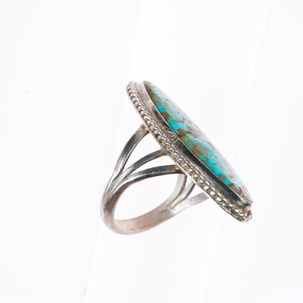 sz6 vintage Navajo quartz matrix Royston turquoise sterling silver ring